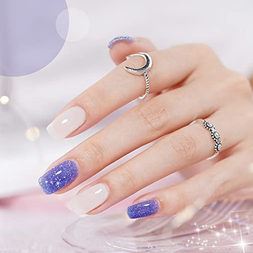Gaoy Jelly Glitter Gel Nail Polish Set Of 6 Colors Including Pink Blue Silver Gel Nail Kit For Nail Art Diy Manicure And Pedicure At Home #TOP2