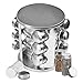 Produktbild BUYGOO Edelstahl Gewürzregal Gewürzständer mit 12 Pcs Gewürzgläser Streuer-Set, Drehbar Gewürzregalhalter Modern Design, Spülmaschinengeeignet Platzsparend Mehrzweck-Gewürz-Organizer