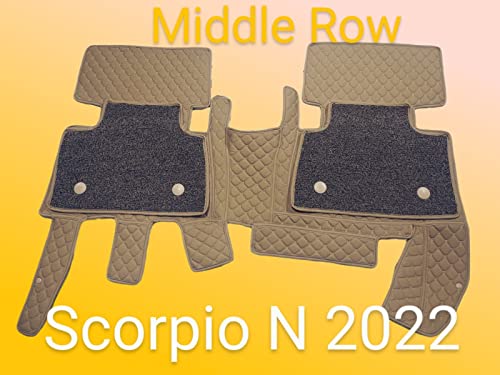 Image of Scorpio N 2022 7D Prime Mats with Boot Mats (Beige with Beige) +Free Scorpio N Car TPU Key Cover Worth Rs.390