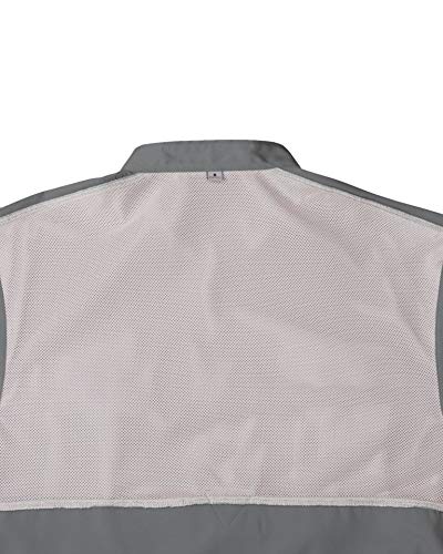 Image of Alimens & Gentle Short Sleeve Fishing Shirt Wicking Fabric Sun Protection Casual Button Down Shirts