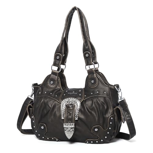 Image of Angel Kiss Hobo Bags for Women Vegan Leather Purses and Handbags Ladies Chic Shoulder Bags Crossbody Purses with Metal Studs