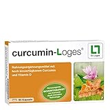  curcumin-Loges Kurkuma-Extrakt-Konzentrat - 60 Kapseln, hohe Bioverfügbarkeit, mit Vitamin D
