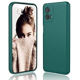 DESSEN Cover per Motorola Moto G73 5G - Liquido Silicone Custodia con Fodera Microfibra Antigraffio Morbida TPU Antishock Protettiva Case Sottile e Flessibile Cover, Verde Scuro