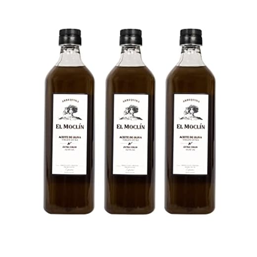 El Moclín Aceite De Oliva Virgen Extra En 1 Litro Caja 3 unidades, Sobre El Paladar Suave, Aterciopelado Que Nos Recuerda A Frutas Como El Plátano, Manzana Y Almendra., 3000 Mililitro
