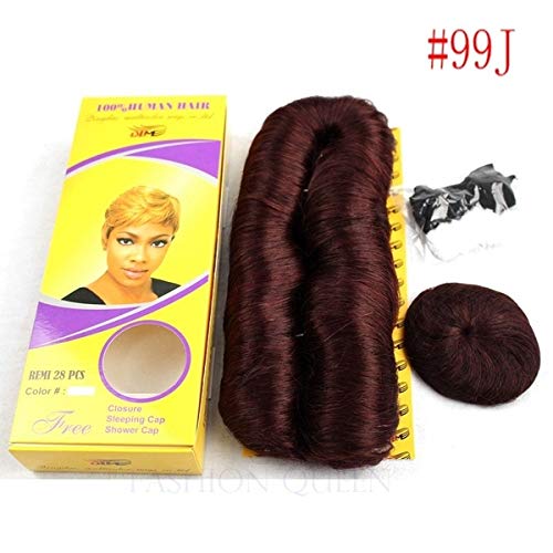 Wine Red Brazilian Virgin Hair 28 Pieces Short Human Hair Weave With Free Closure 28 Pieces Brazilian Virgin Hair Extension Short Bump Weave For African American Women #99J #TOP1