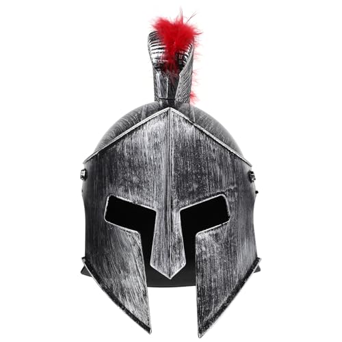 Casque de soldat romain à plumage rouge avec protections latérales