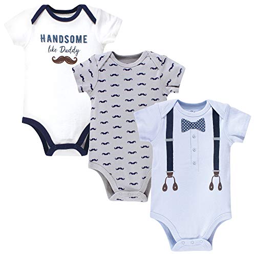 Little Treasure Unisex Baby Cotton Bodysuits, Handsome Like Daddy, 6-9 Months
