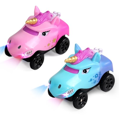 TONZE Strax Bahn Auto 2 Pack Leuchtende Cars Spielzeug f&uuml;r Kinder 3 4 5 Jahre Jungen M&auml;dchen Kinder Auto Spielzeug Kompatibel mit meisten Autobahn