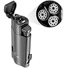 PIPITA Cigar Lighter and Cutter Set (2pcs/Set), Jet 3 Flame Torch and Cutter, Packing with Nice Gift Box (Black, Lighter+Cutter)