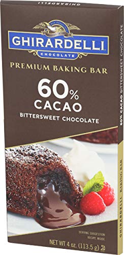 Ghirardelli Premium 60% Cacao Bittersweet Chocolate Baking Bar, 4 Oz Bar #TOP3