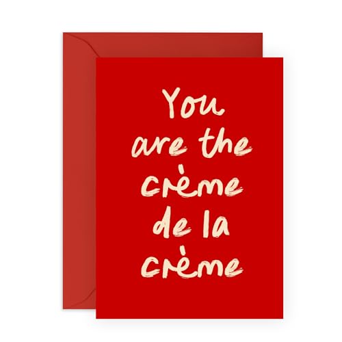 CENTRAL 23 Crème de la Crème Greeting Card – Elegant French-Inspired Love & Appreciation Card - Gifts for Husband, Wife, Spouse, Babe, Partner, Mom, Dad. Mother, Father - Comes with Sweet Stickers