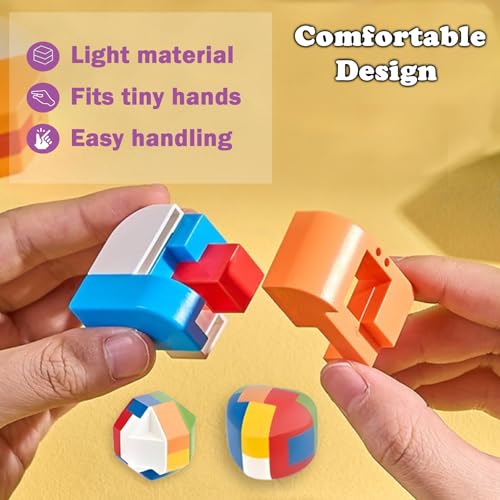 Image of WISHKEY 9-Piece Kids Puzzle Set, Geometrical Shapes Puzzle Blocks for Kid, Learning Toy for School Kid, Educational Gift for Kid's- Enhance Focus and Memory, 8+ Years (Set of 9, Multicolor)