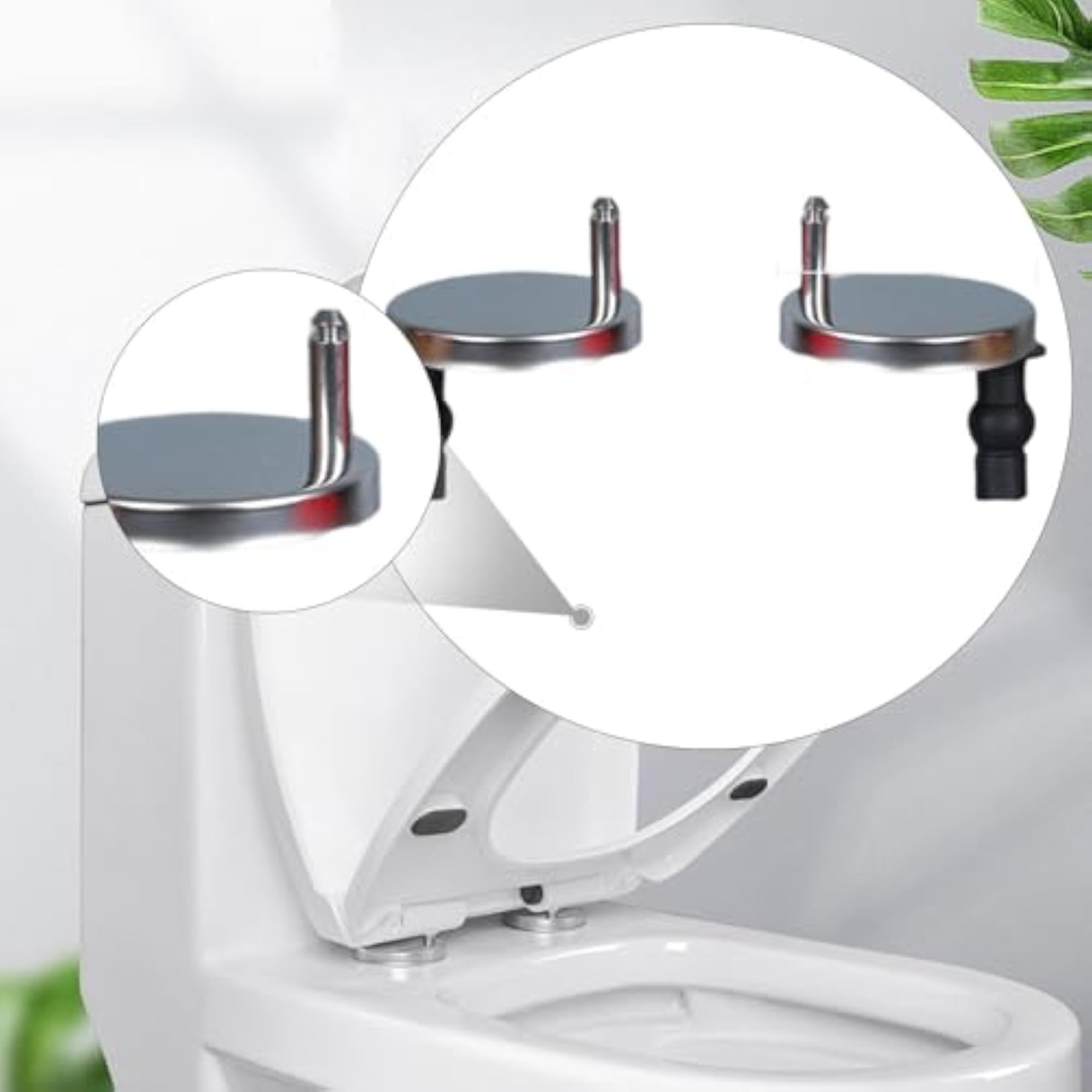 2 Pieces Toilet Seat Hinges for Bidet Attachments, 50mm