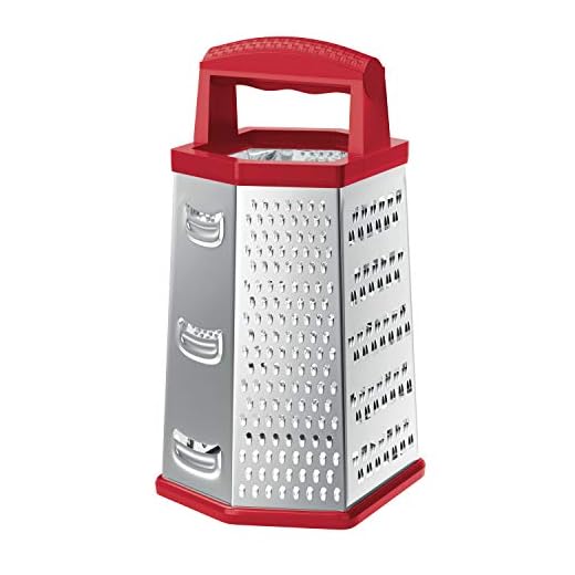 Ralador inox com 6 Faces de 9'' Vermelho, PRP5357-VM, Euro Home
