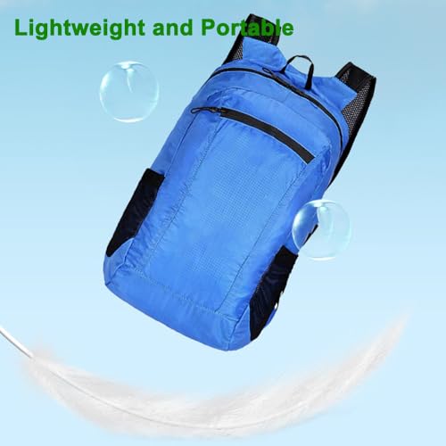 Mochila plegable de senderismo impermeable ligera azul miniatura 6