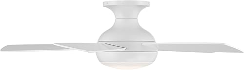 Miniatura 6 de WAC Smart Fans Odyssey - Ventilador de techo empotrado de 5 cuchillas para interiores y exteriores, 44 pulgadas, color blanco mate con kit de luz