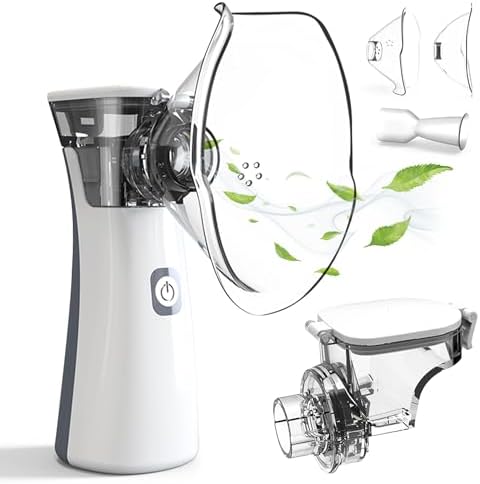 BEC MESH Nebulizer - Portable Rechargeable Mesh Nebulizer - Handheld Ultrasonic Inhaler for Adults and Kids, Silent Operation, Compact and Travel-Friendly, Easy-to-Clean