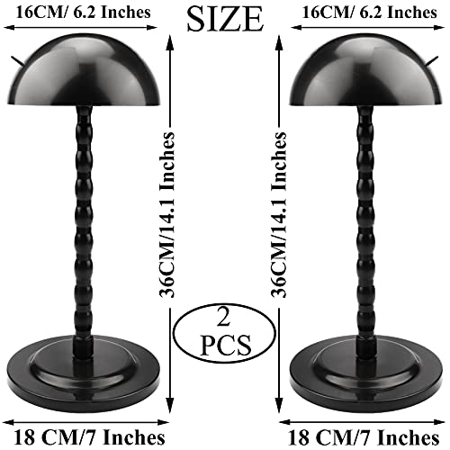 Kaiersi 2 Pcs Wig Stand 14.1 Inches Portable Wig Holder Plastic Hat Display Wig Head Mushroom Top For Multiple Wigs Drying Styling Easy To Assembl No Slip Stable(Black) #TOP1