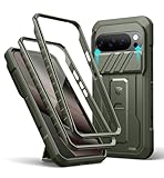Dexnor for Google Pixel 10 Pro XL Case with Slide Camera Cover & 2 Front Frames & Built-in Screen Protector & Kickstand, Full-Body Shockproof Protective Cover Rugged Bumper Cases,Army Green(2025)