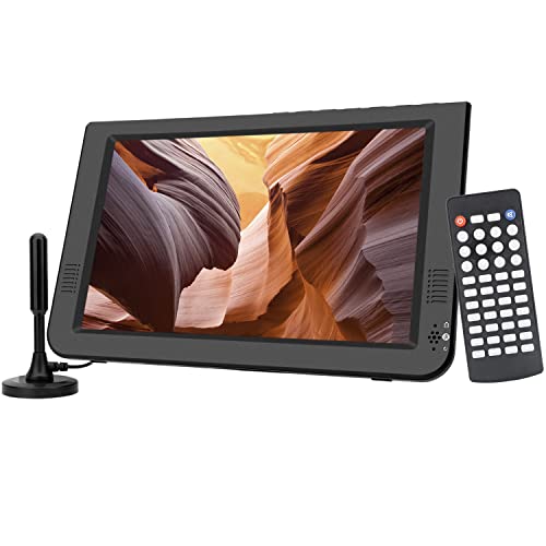 10.6 inch Portable TV,Digital TV for ATSC+NTSC,Support -HDMI & AV in -USB Slot-TF Card Reader Function and Rechargeable Battery