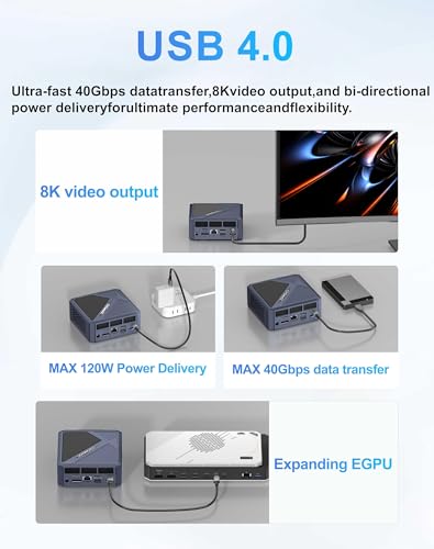 Image of A1 Mini PC Oculink, Ryzen 7 7840HS (Beat 8745HS) Gaming Desktop Computer 11 Pro, Radeon 780M GPU, 32GB DDR5 RAM 1TB PCIe 4.0 SSD, 8K USB 4.0, Triple Display, WiFi 6E, BT5.2, 2.5 GbE LAN