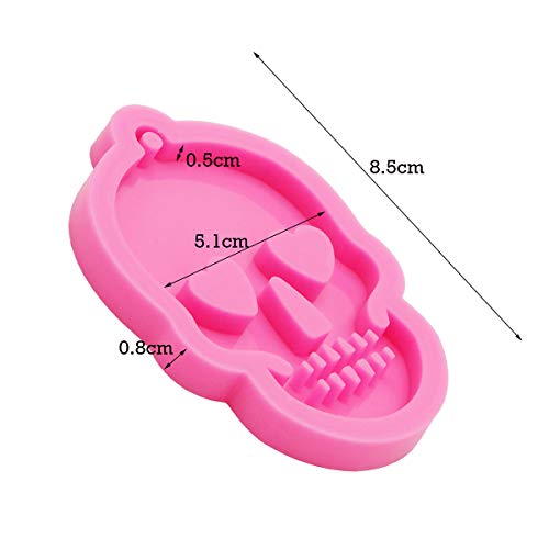 Shiny Glossy Heart Skull Silicone Mold For Diy Keychain Pendant Necklace Jewellery Making Polymer Clay Mold Skull Silicone Mold For Epoxy Resin Craft Resin Casting Mold For Diy Craft Resin Epoxy #TOP1