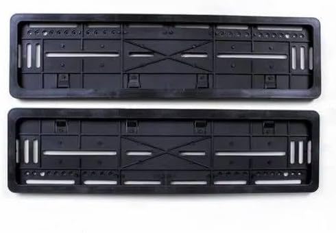 License Plate Holder Frame Black Plastic – Universal Fit for Standard Car Number Plates, Durable Front & Rear License Plate Frames, Rust-Free, Easy Install – Set of 2
