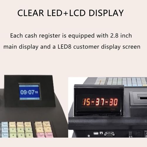 Caja registradora con software POS integrado memoria 256 K+8 M y pantalla de 2,8" 5