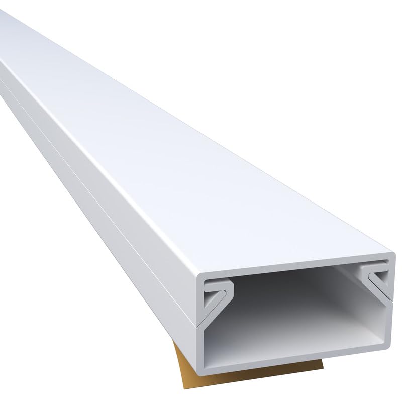 Goulottes de câbles autocollantes pour salon et bureau | Kit CILSON 20x10mm blanc
