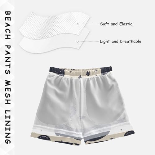 Pigsaly Boys' Swim Board Shorts Cute Pandas Crown Stars Boy's Swim Trunks Kids Swimwear S4