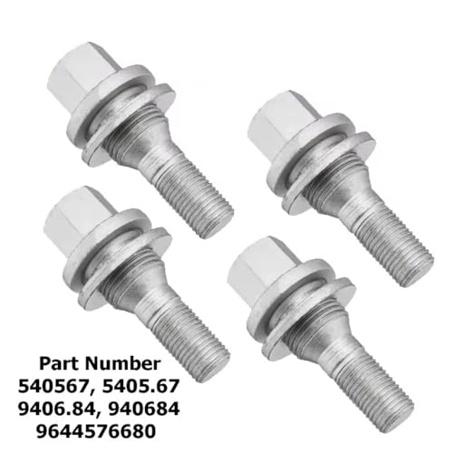 Tornillos llanta de asiento plano pernos de rueda de 17 mm para Peugeot 206 3