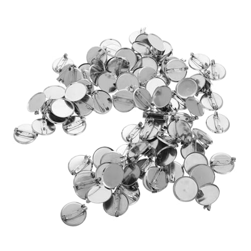 Homoyoyo Multi-Functional Brooch Making Base Round Bezel Trays 100pcs Kit for DIY Craft Accessories