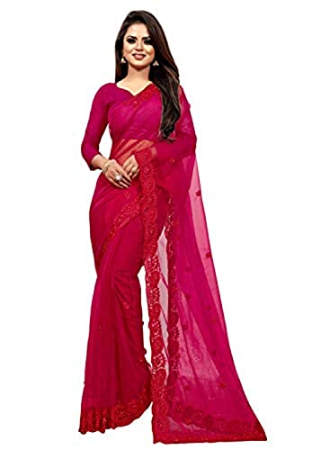 Sari en filet fluide taille unique Aashita Creations pour silhouette parfaite