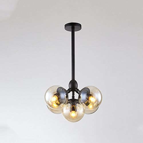 Lustres multi-têtes post-modernes LED en fer noir pour magasin