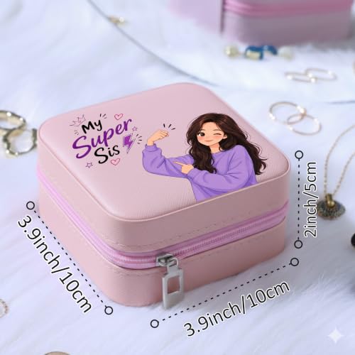 Image of P Arts Precious Art Gifts Best Sister Jewellery Organiser Box With Wooden Earring Pair,Greeting Card,Best Rakhi Gift For Sister,Rakshabandhan Combo Pack Set (My Super Sis)