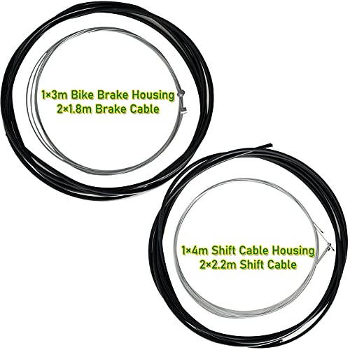 Bicycle Cable Cutter With Universal 1×3M Bike Brake Housing, 2×1.8M Brake Cable, 1×4M Shift Cable Housing, 2×2.2M Shift Cable And Replacement Kit #TOP3