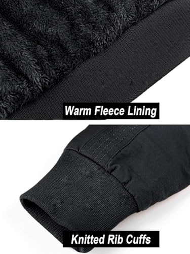 MAGCOMSEN Herren Winterjacke US Militär Jacke Dick Baumwolljacke Atmungsaktiv Windjacke Herren Fleece Übergangsjacke Outdoor Jacke mit Innentasche Schwarz M