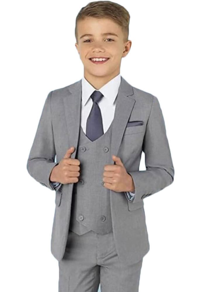 3-teiliges formeller Anzug für Jungen, schmale Passform, Blazer, Weste, Hose, Set, Jungen, Smoking, Anzug für Hochzeit, Ringträger, Outfit
