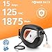 Giraffe Tools Retractable Power Cord Reel, 50ft 12AWG/3C SJT Heavy Duty Extension Cord Storage Reel Wall/Ceiling Mount for Garage with Lighted Triple Tap