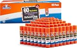 Elmer's Disappearing Purple School Glue Sticks, Washable, 7 Grams, 60 Count - Back to School Supplies, Classroom Pack, #1 Teacher Brand