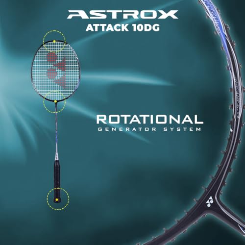 Image of Yonex Astrox Attack 10DG Ultra Strong| Made with Japanese Graphite|Strung Badminton Racquet with Full Cover (80 Grams - 32 Lbs, Silver)