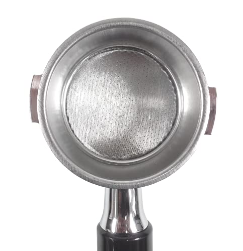 Portafiltros con mango - Compatible con cafeteras exprés ISOMAC 53 mm - Canasta de 14 g con doble salida - Imagen 3