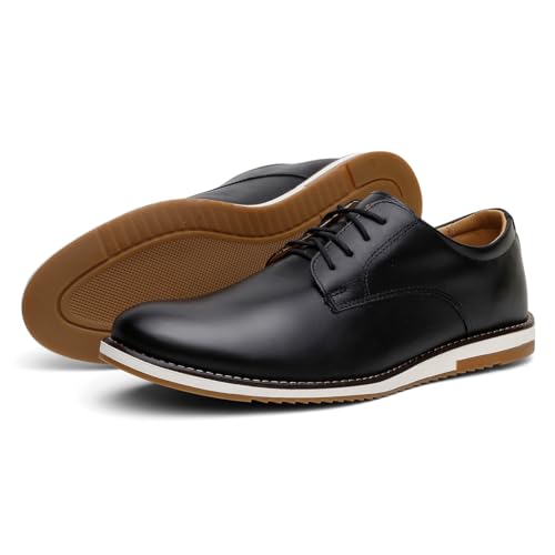 Sapato Social Masculino Em Couro Oxford Casual Confortável (PRETO, BR, Adulto, Numérico, 40)