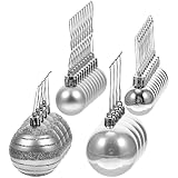 Glitzernd Baumschmuck, Weihnachten Baumschmuck, Weihnachtsbaum Hängekugeln, Tannenbaumschmuck, Weihnachtskugeln Deko, Silber Weihnachten Ornamente, bruchsichere Weihnachtskugel-Anhänger, Weihnachtskugeln, Set mit Seil für Weihnachtsfeiern, Heimhochzeitsdekorationen