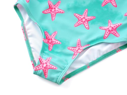 Image of Girls One Piece Swimsuits Adjustable Double Strap for Kids Palm Tree Print Toddler Bathing Suit Size 2T-10