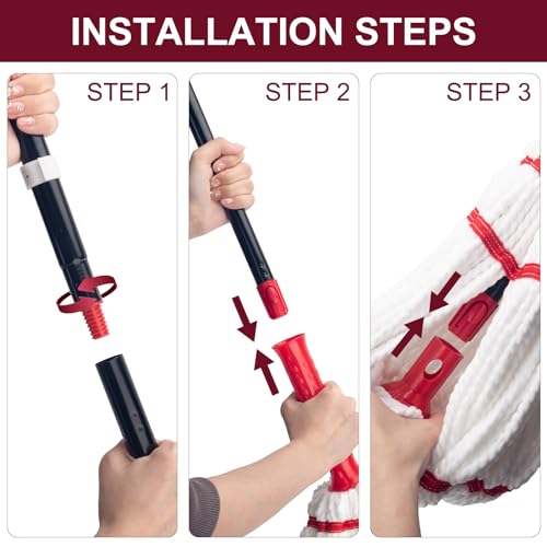 Image of KeFanta Self Wringing Mop for Floor Cleaning, Microfiber Floor mop with 57 inch Long Handle, Easy Wringing Mops for Kitchen Hardwood Bathroom Garages Warehouses Vinyl Tile Laminate Home Office