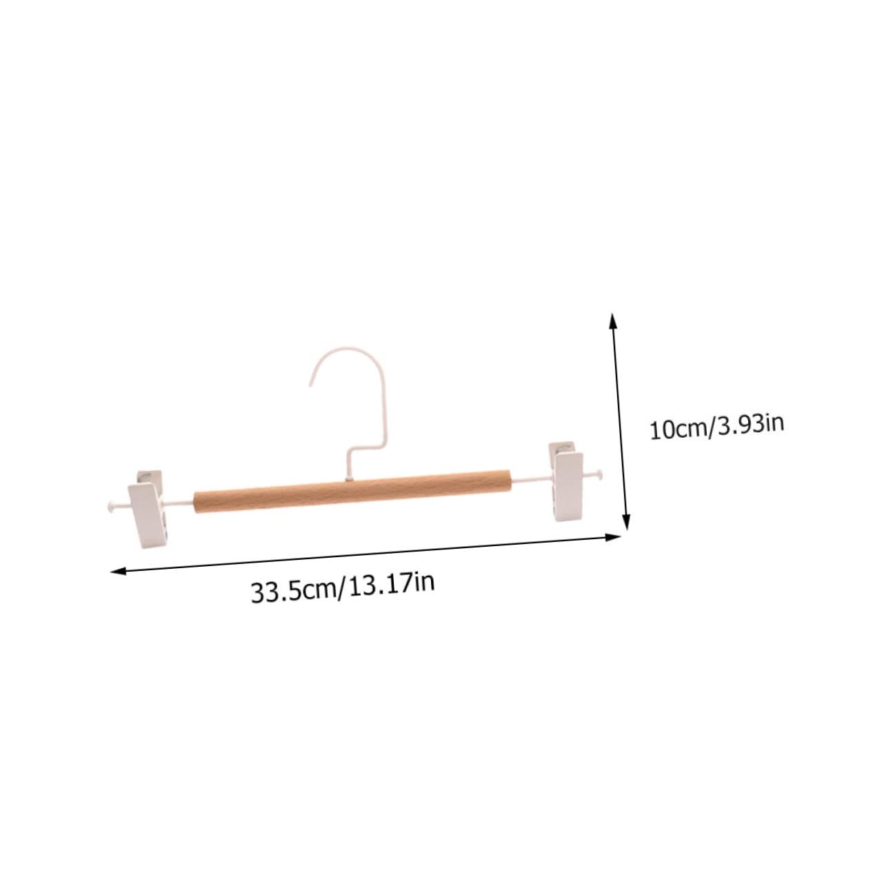 Alipis 5Pcs Beech Wooden Trouser Rack Pants Hangers with Clips Laundry Hanger for Organizing Trousers and Pants