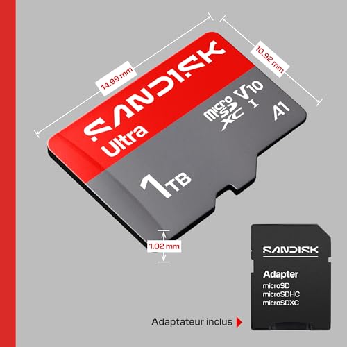 SANDISK Ultra Carte microSDXC UHS I + SD Adapter Vitesses de Transfert Jusqu’à 195 Mo/ vidéos en Full HD V10 U1 C10 A1 - vue 8