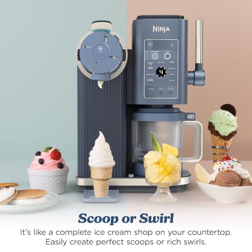 Image of Ninja Creami Scoop & Swirl 13-in-1 Ice Cream and Soft Serve Maker, NC701BL