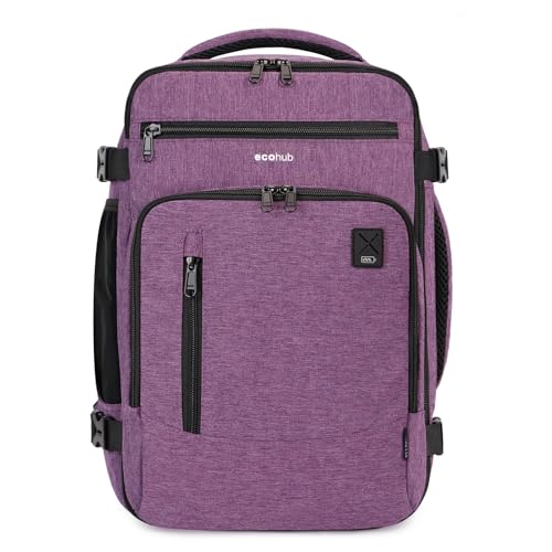 ECOHUB Ryanair kabinväska 40x20x25 Travel Handbagage Ryggsäck Återvunnen PET miljövänlig Väska för bagage under sätet 20L...